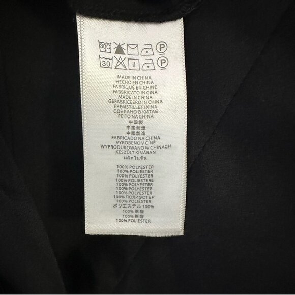 Micheal kors top Black zip up blouse gold hardware MK logo zipper - Picture 6 of 7